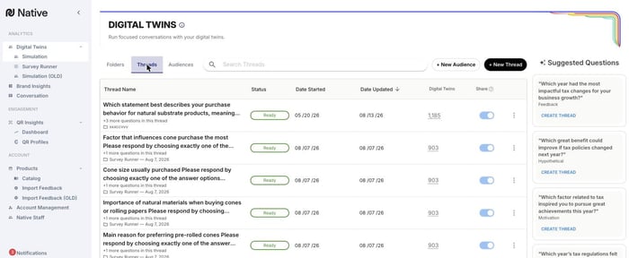Threads list