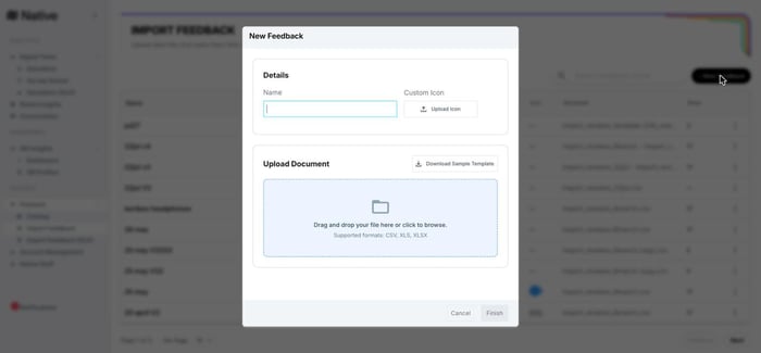 New Feedback dialog