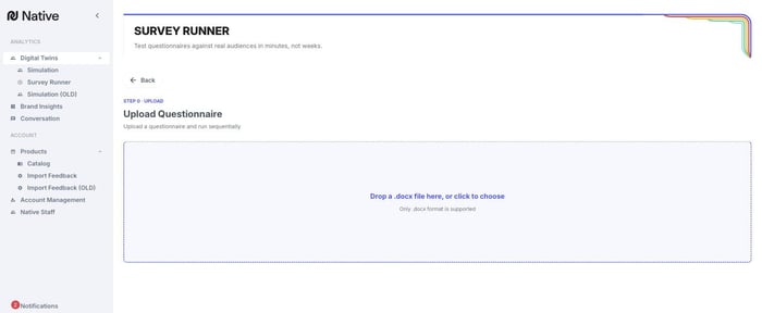 Upload questionnaire